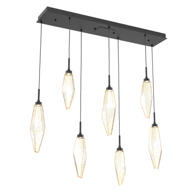 Rock Crystal Cluster Linear Chandelier