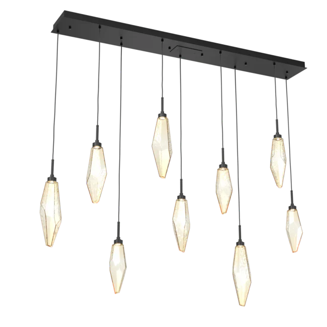Rock Crystal Cluster Linear Chandelier