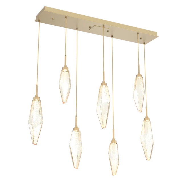 Rock Crystal Cluster Linear Chandelier