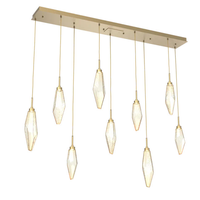 Rock Crystal Cluster Linear Chandelier