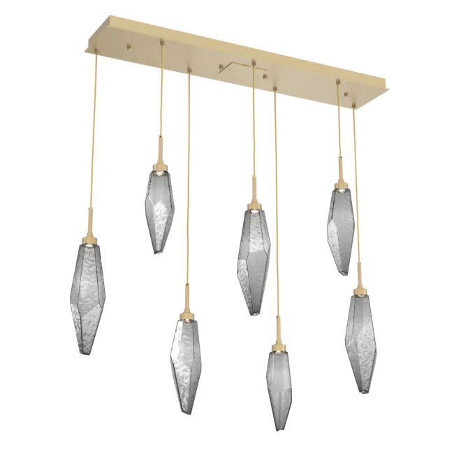 Rock Crystal Cluster Linear Chandelier