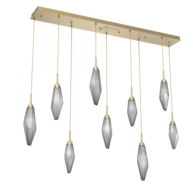 Rock Crystal Cluster Linear Chandelier