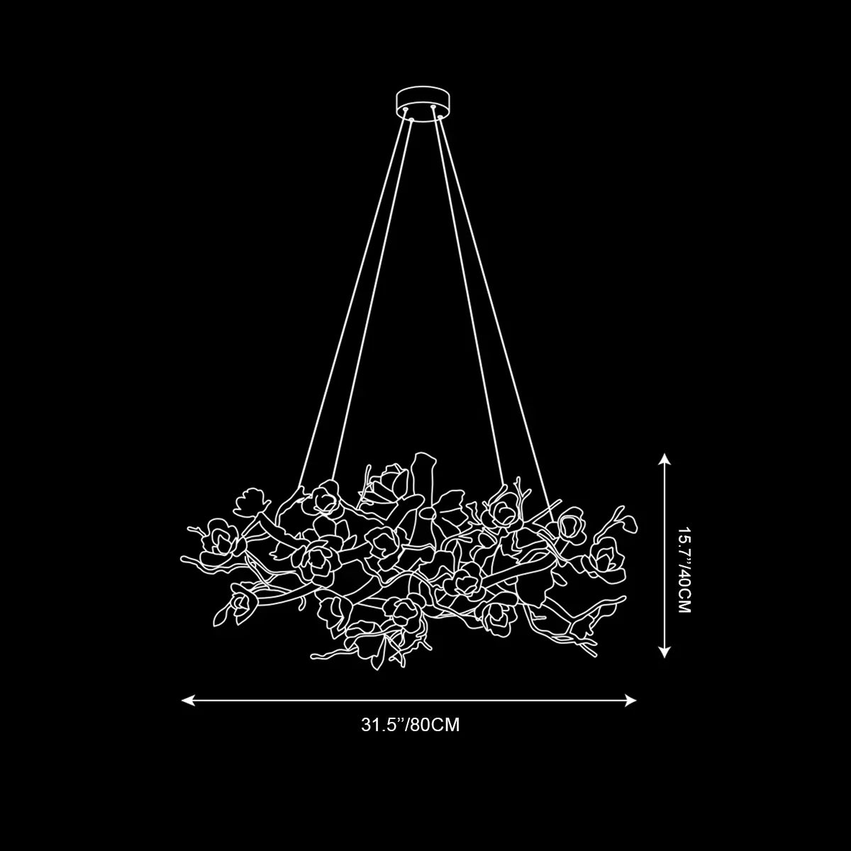 Flower Bloom Branch Type Brass Chandelier