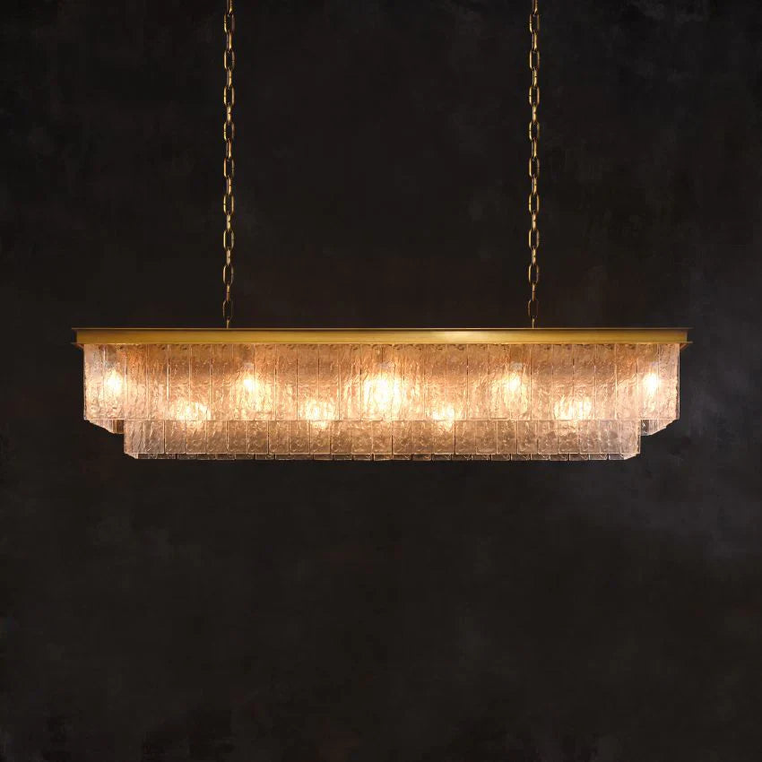 Celena Glass Rectangular Chandelier