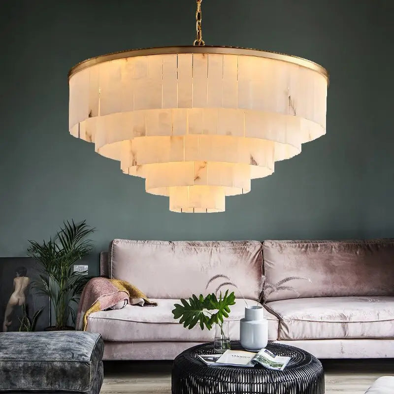 Galadriel Alabaster Multi-Tiered Round Chandelier