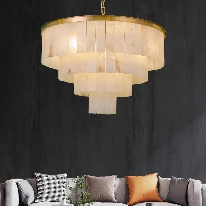 Galadriel Alabaster Multi-Tiered Round Chandelier