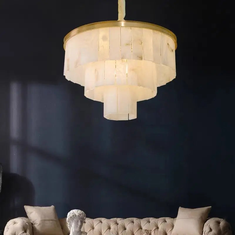 Galadriel Alabaster Multi-Tiered Round Chandelier