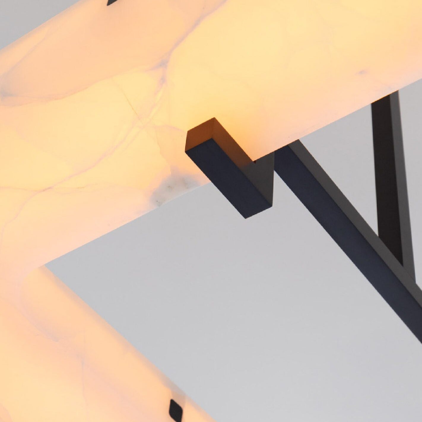 Aidan Modern Square Alabaster Chandelier - Alabaster, Alabaster lightings, Bedroom, Black, CCCC, Chandelier, Chandeliers, Dining & Kitchen, Living Room, metal, Modern, Rectangular-1-Luxehomezone