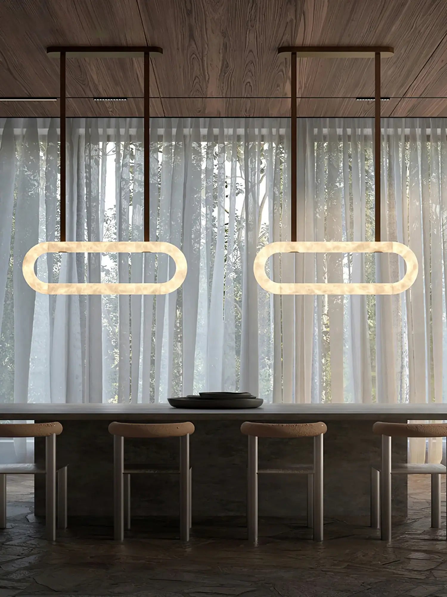 Ethera Alabaster Rectangular-oval Chandelier