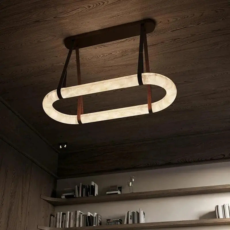 Ethera Alabaster Rectangular-oval Chandelier