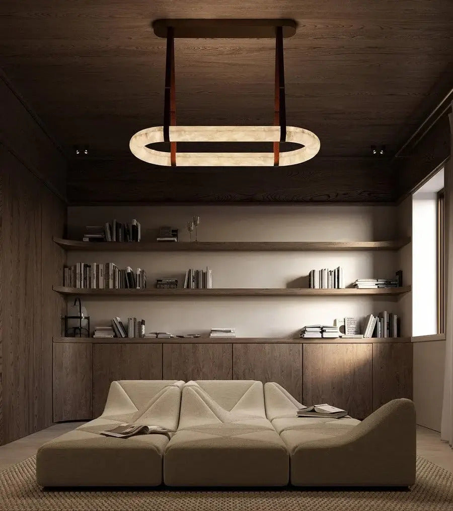 Ethera Alabaster Rectangular-oval Chandelier