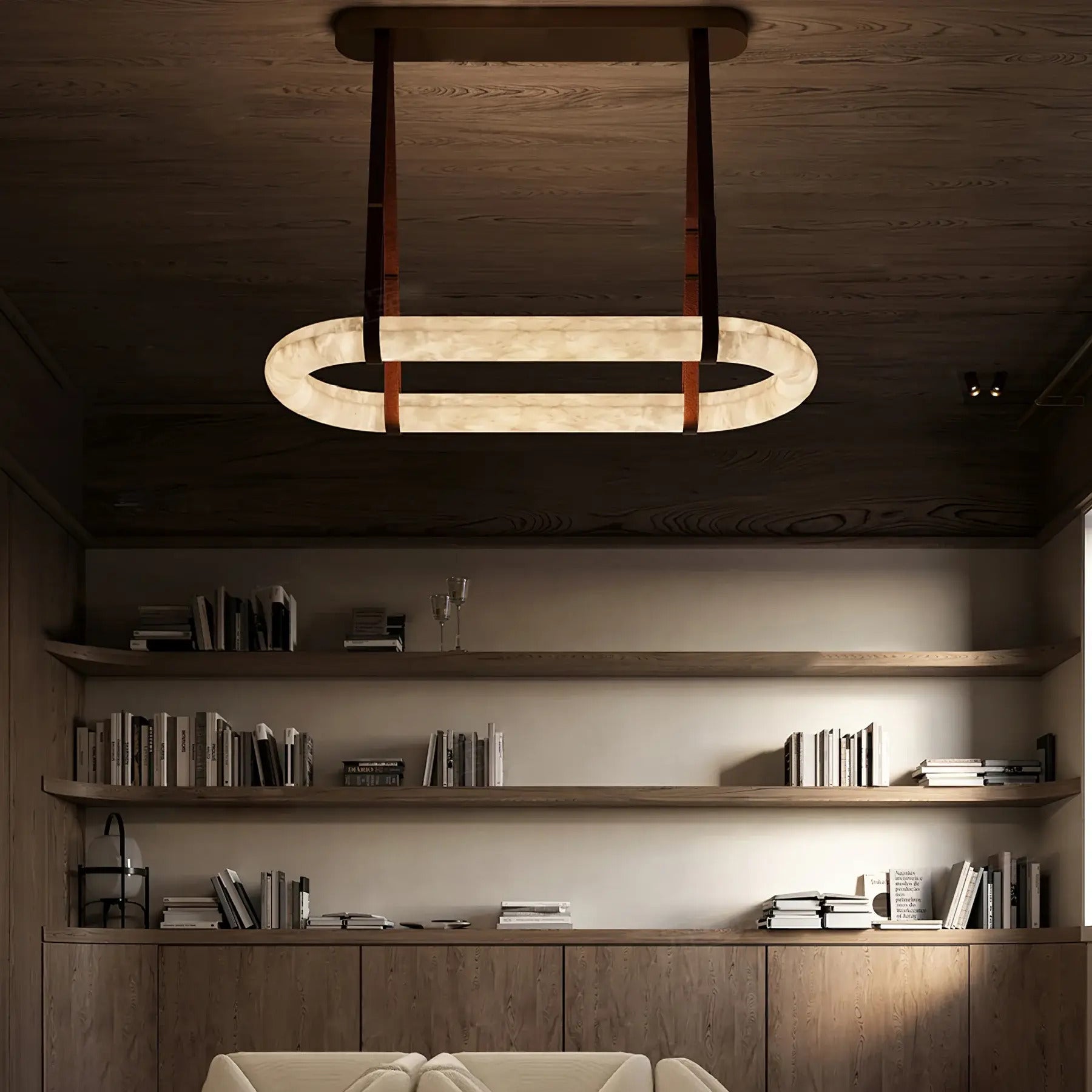 Ethera Alabaster Rectangular-oval Chandelier