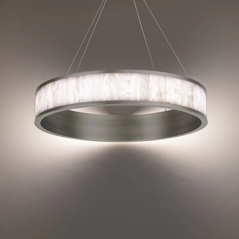 Coliseo Alabaster 28in LED Round Chandelier - Alabaster, Alabaster Chandelier, Alabaster lightings, Bedroom, CCCC, Chandelier, Chandeliers, crystal chandelier, Dining Room, Hotel, Living Room, metal, Modern, Restaurant-1-Luxehomezone
