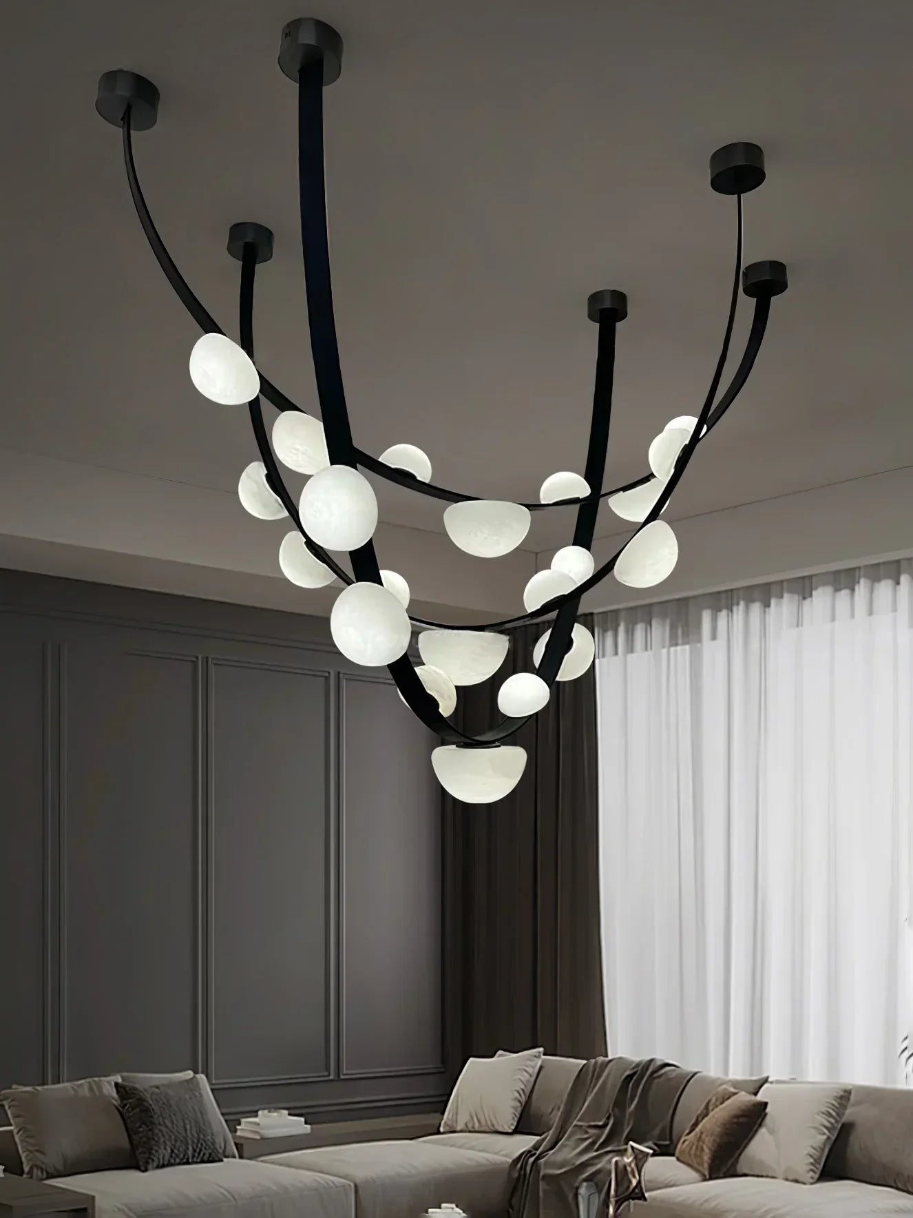 Enceladus Alabaster Dew Drops Chandelier