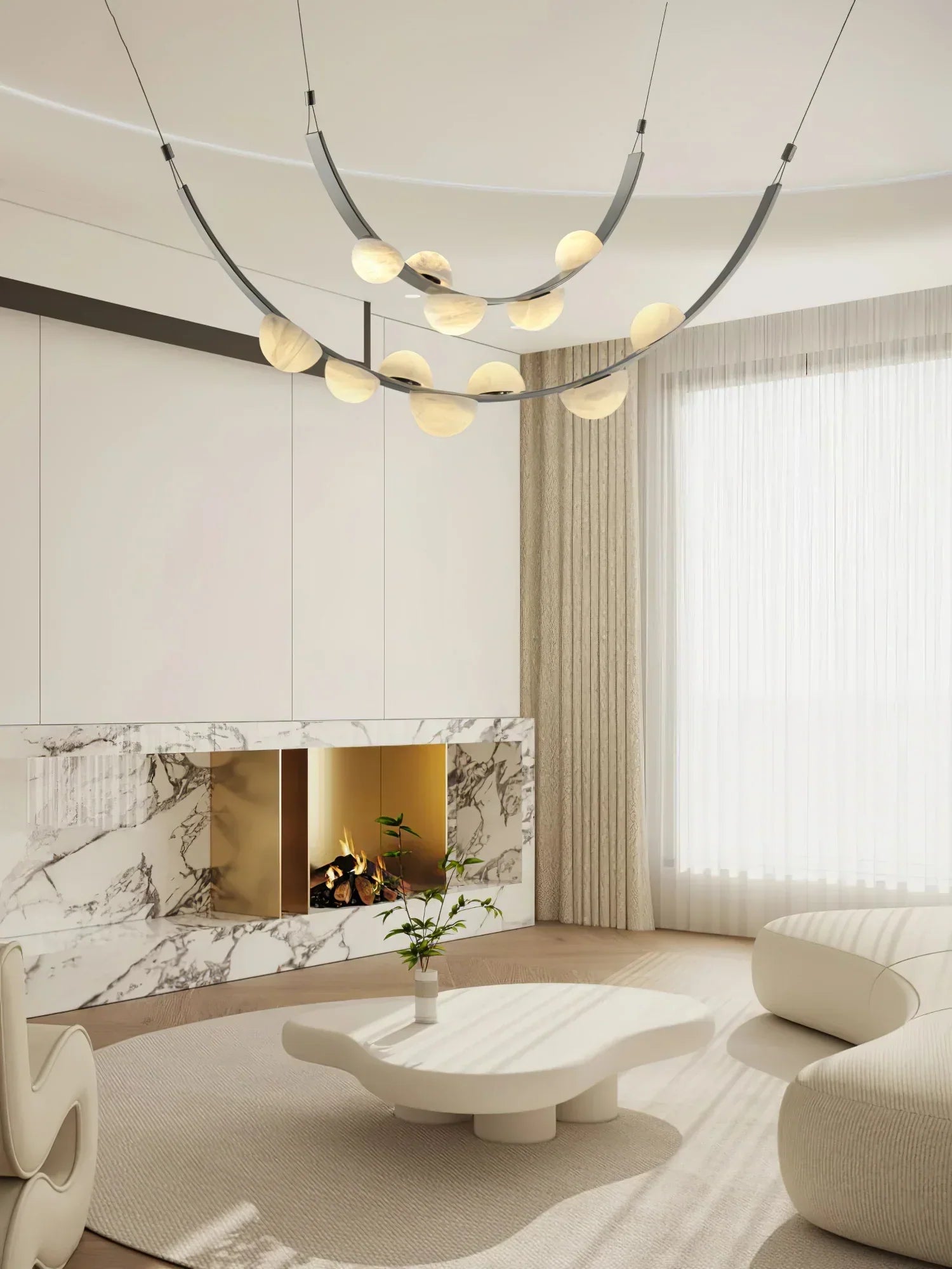 Enceladus Alabaster Dew Drops Chandelier