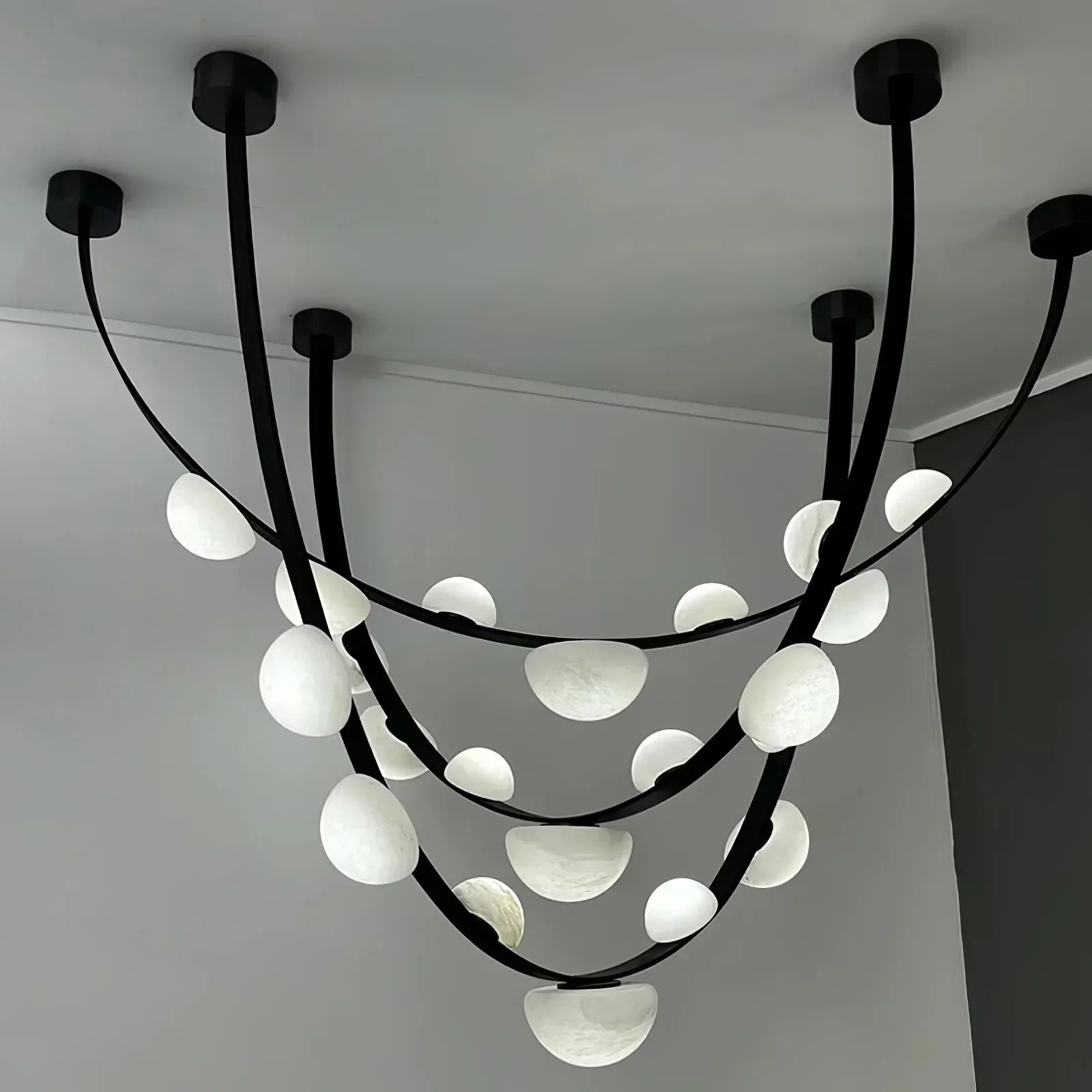 Enceladus Alabaster Dew Drops Chandelier