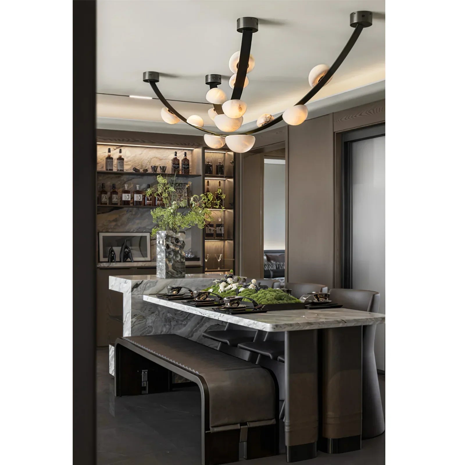 Enceladus Alabaster Dew Drops Chandelier
