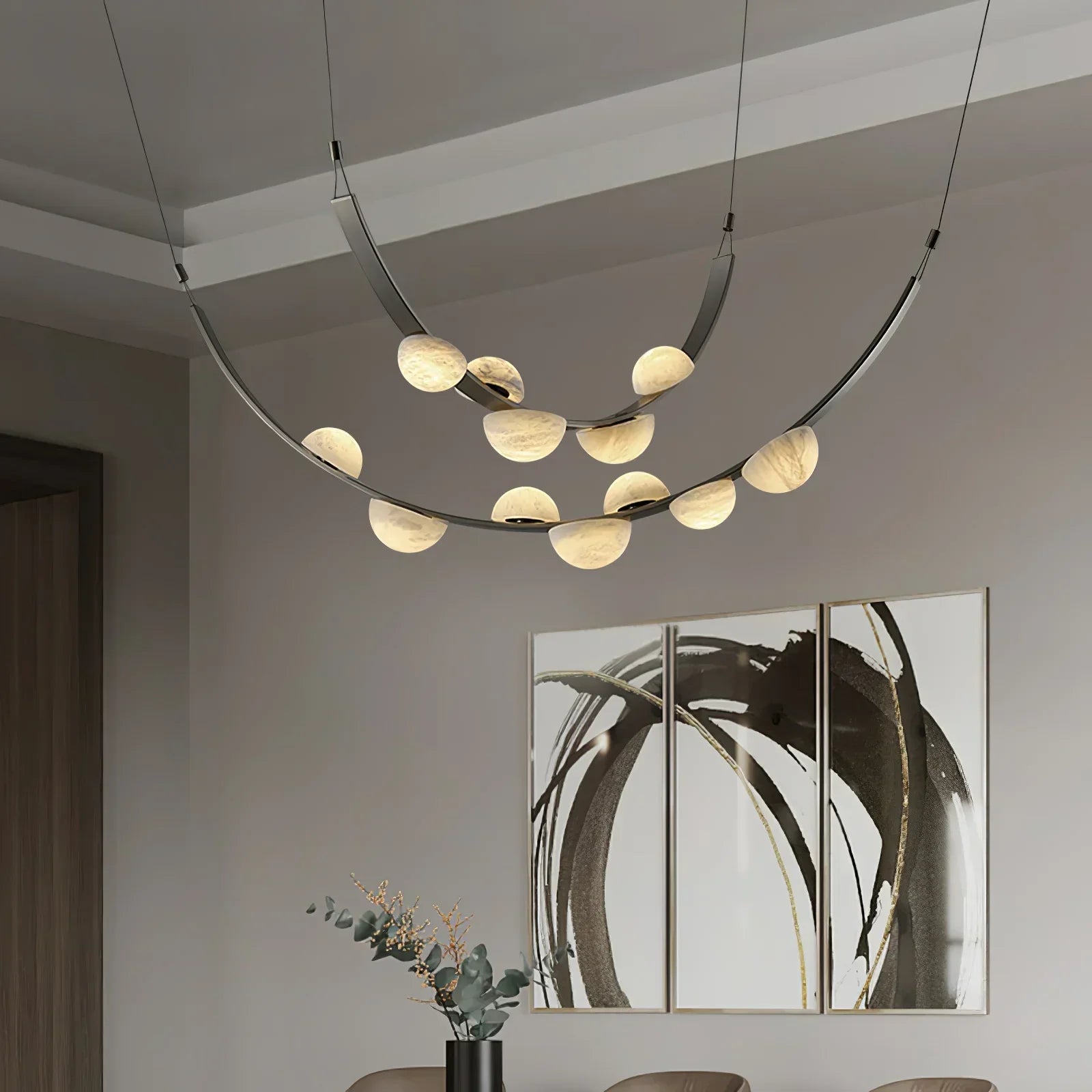 Enceladus Alabaster Dew Drops Chandelier