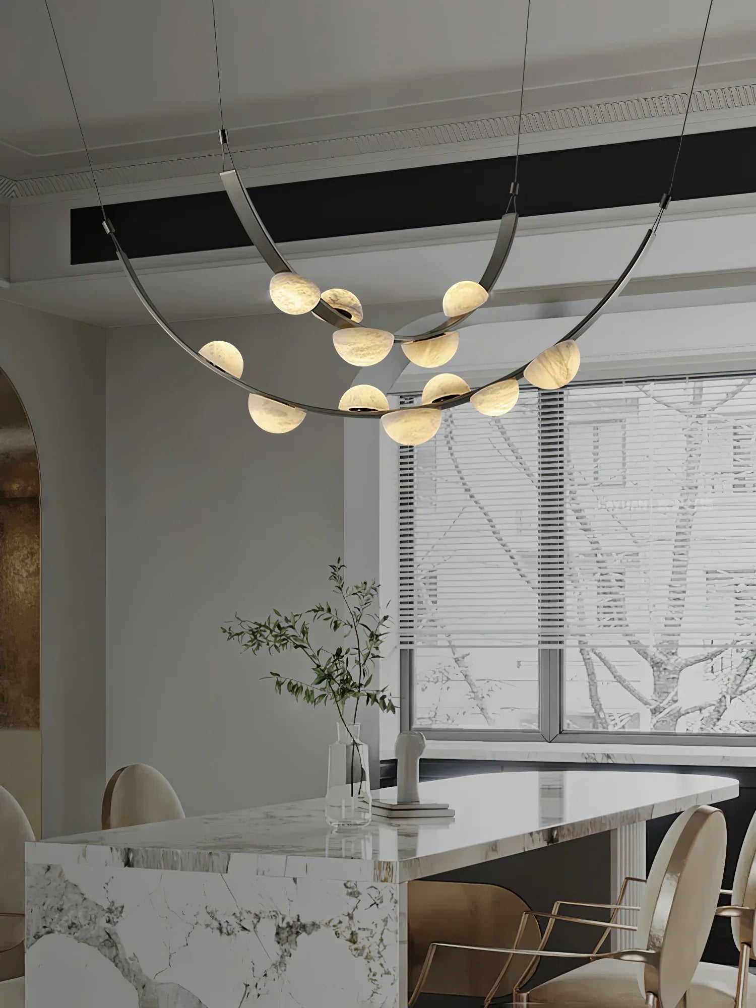 Enceladus Alabaster Dew Drops Chandelier