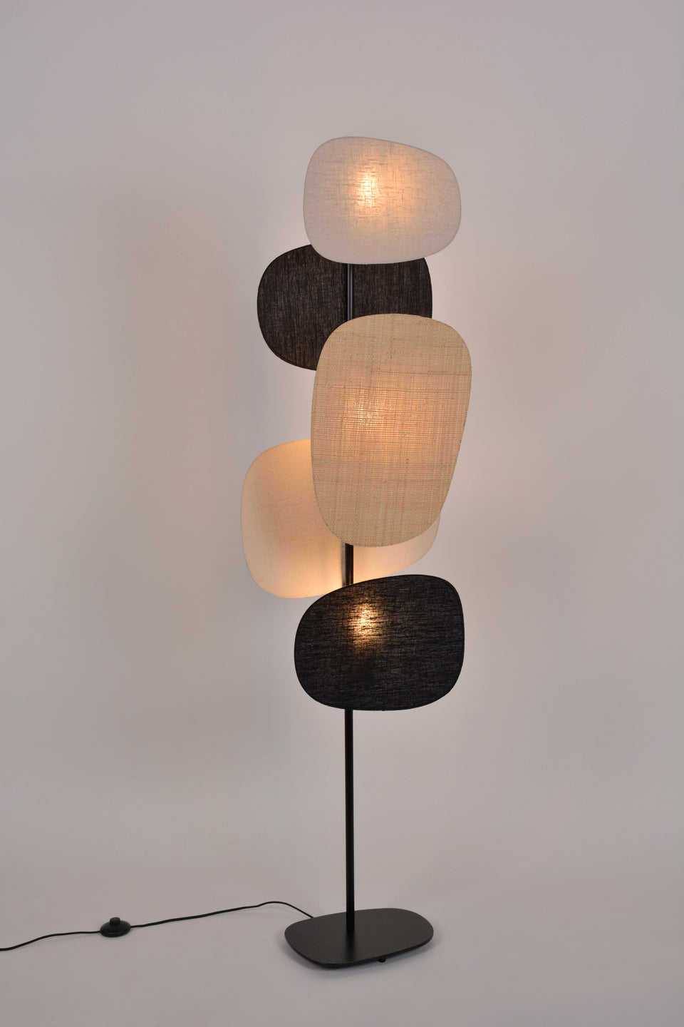 Lampadaire 3 lumières base en métal peint - -1-Luxehomezone