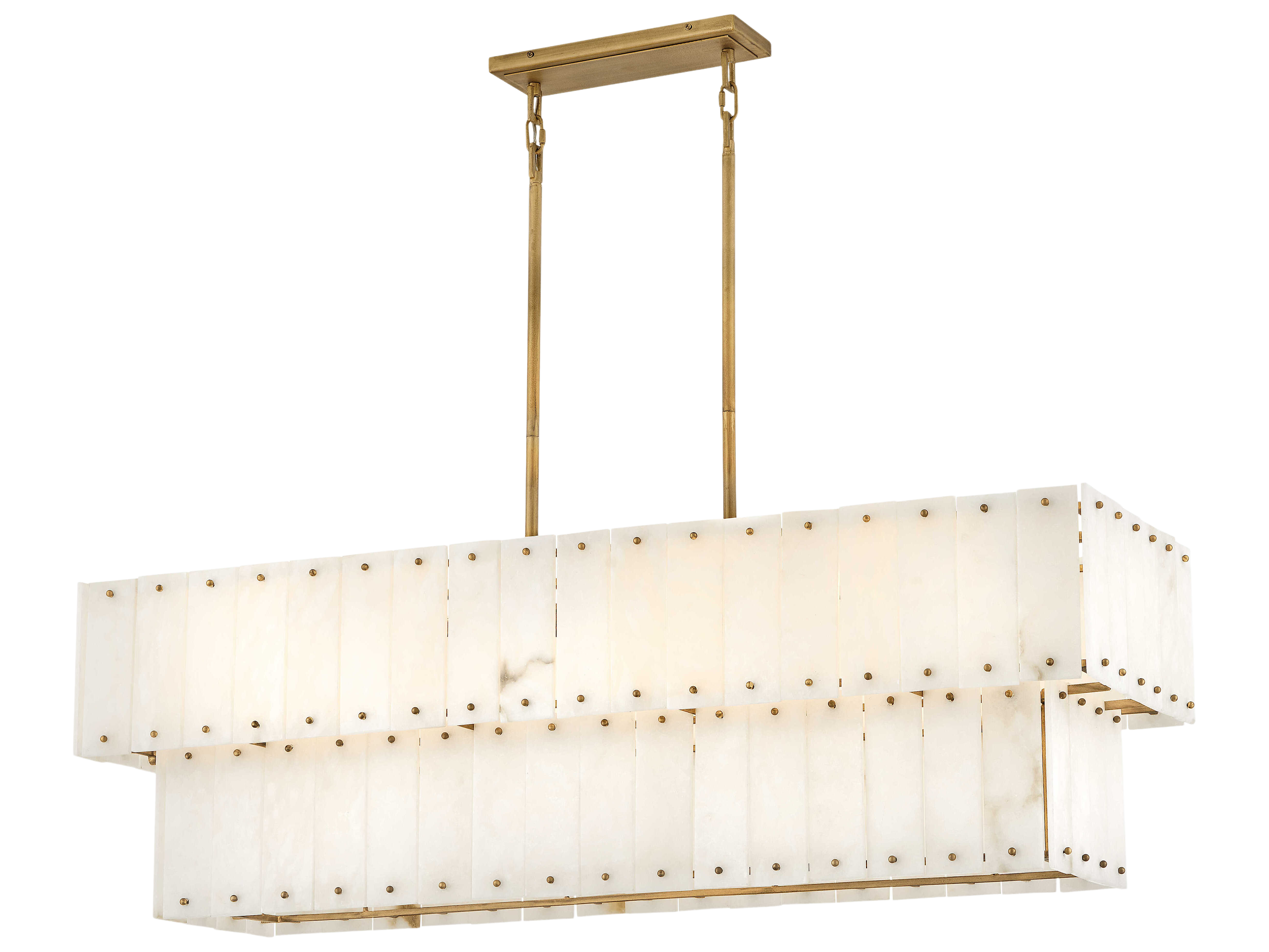 Rancho Alabaster 2-Tier Rectangle Chandelier 48"