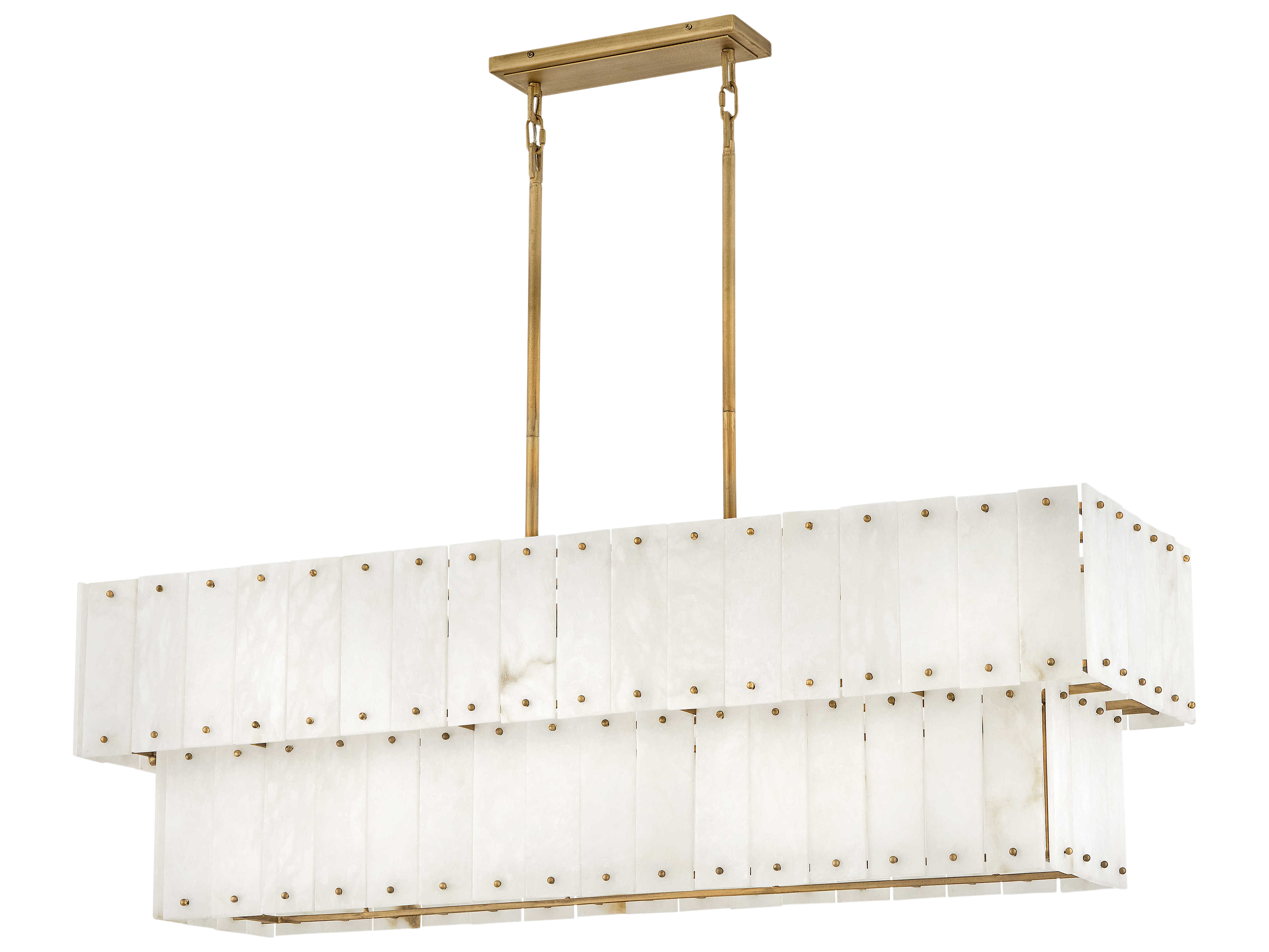 Rancho Alabaster 2-Tier Rectangle Chandelier 48"