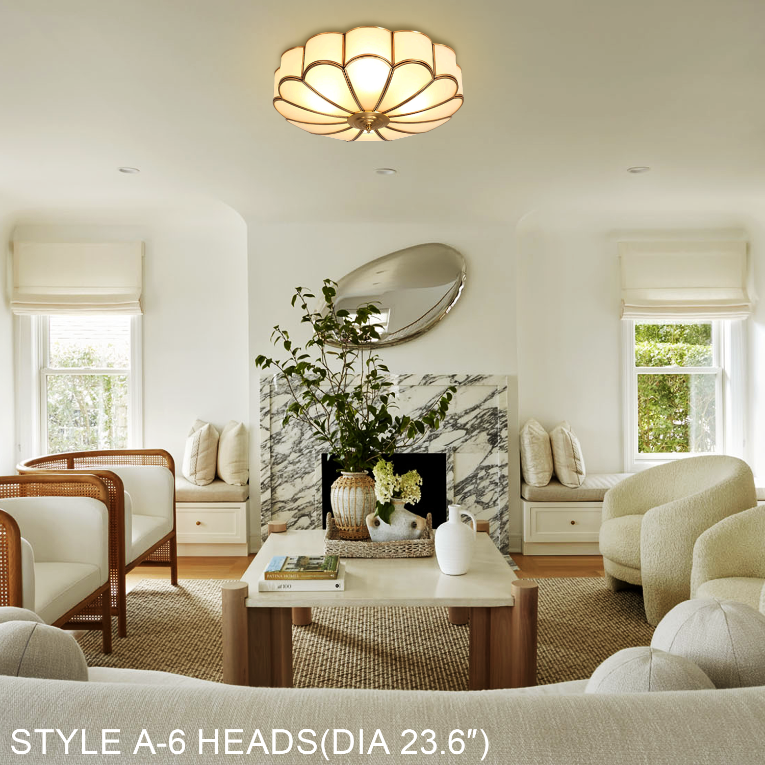 Flower Shape Glass Recessed Ceiling Light-Glass Flush Mount - Flush Mounts, Optimized-1-Luxehomezone