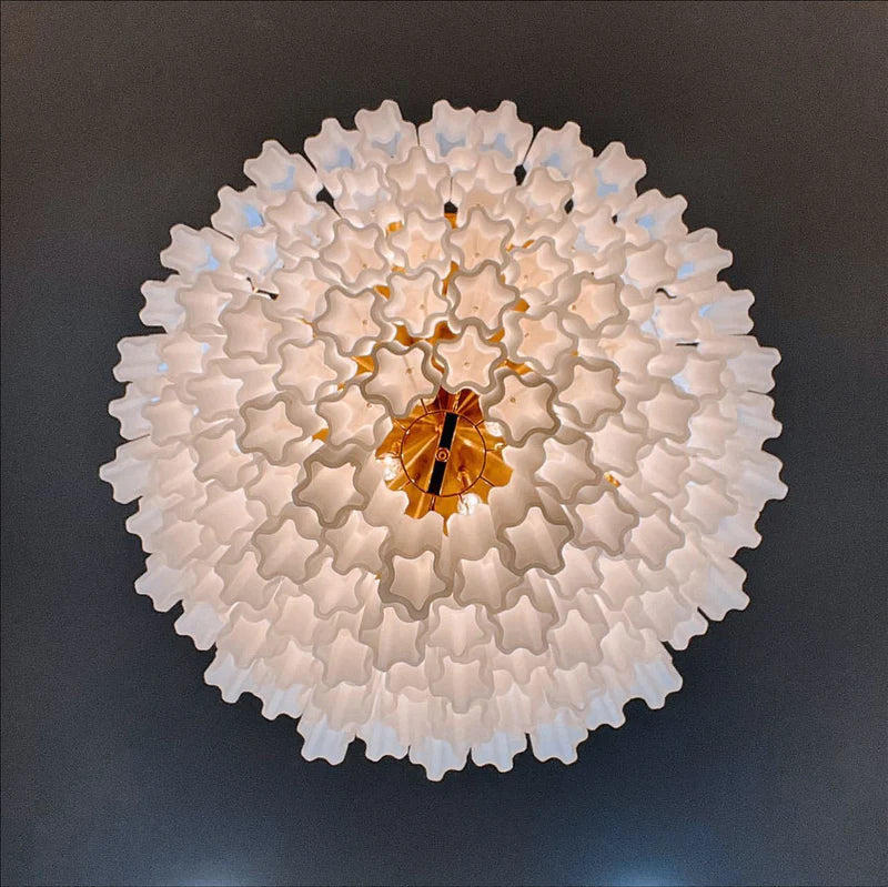 Flushmount Caprice Semi-Transparent Tubular Glass Chandelier - -1-Luxehomezone