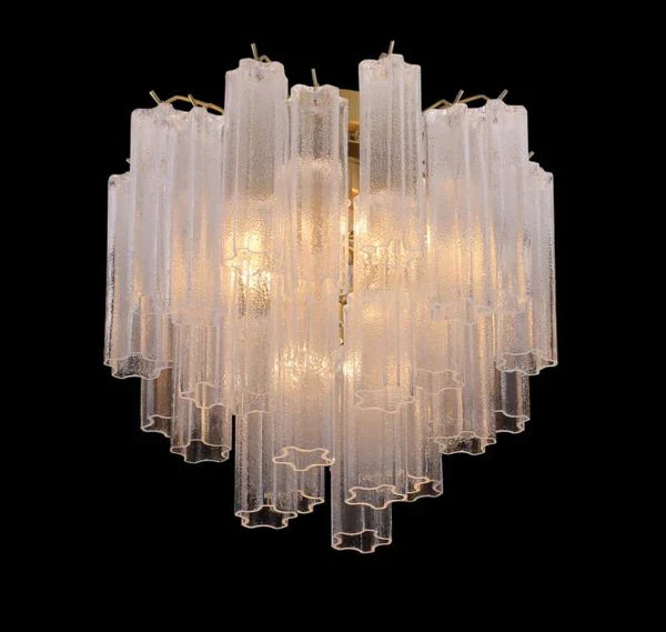 Flushmount Caprice Semi-Transparent Tubular Glass Chandelier - -1-Luxehomezone