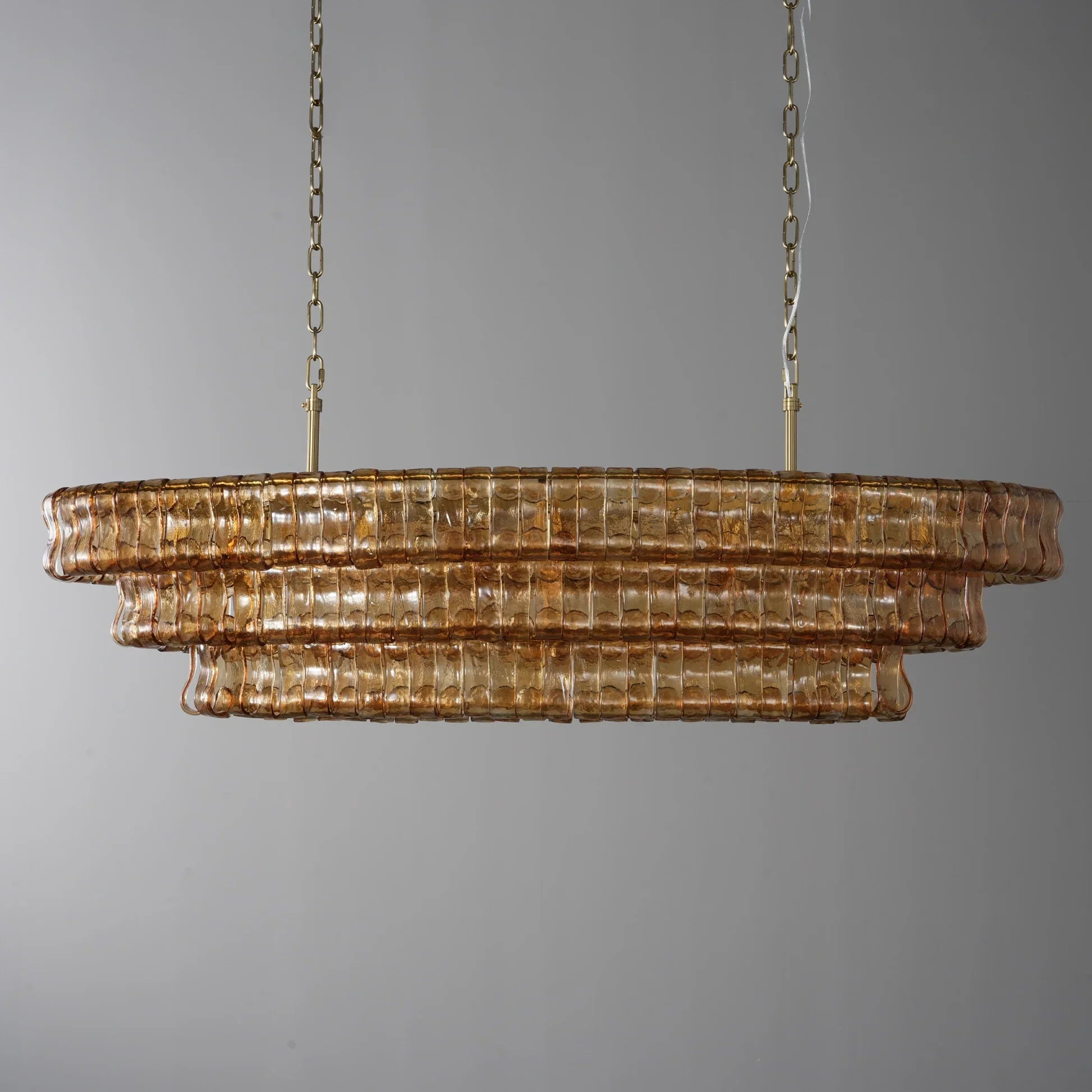Art Ghiaccio Glass Oval Chandelier 54" 65"