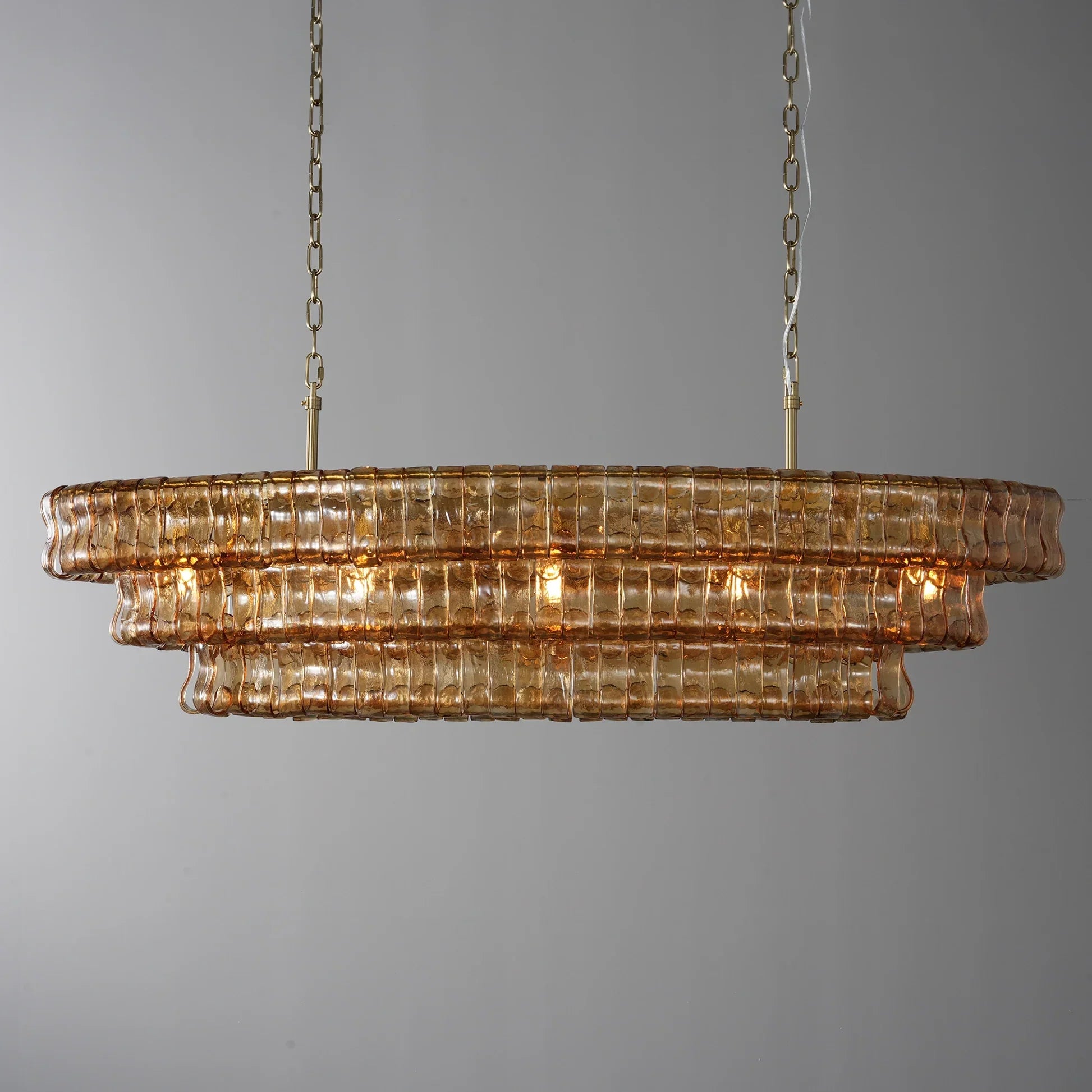 Art Ghiaccio Glass Oval Chandelier 54" 65"
