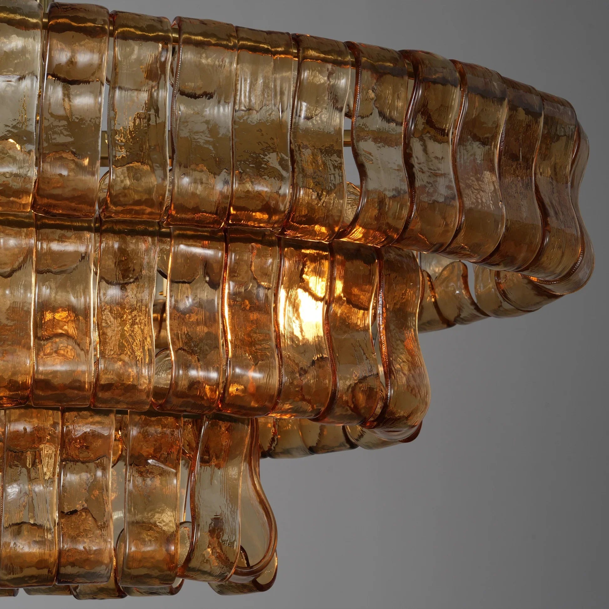 Art Ghiaccio Glass Oval Chandelier 54" 65"