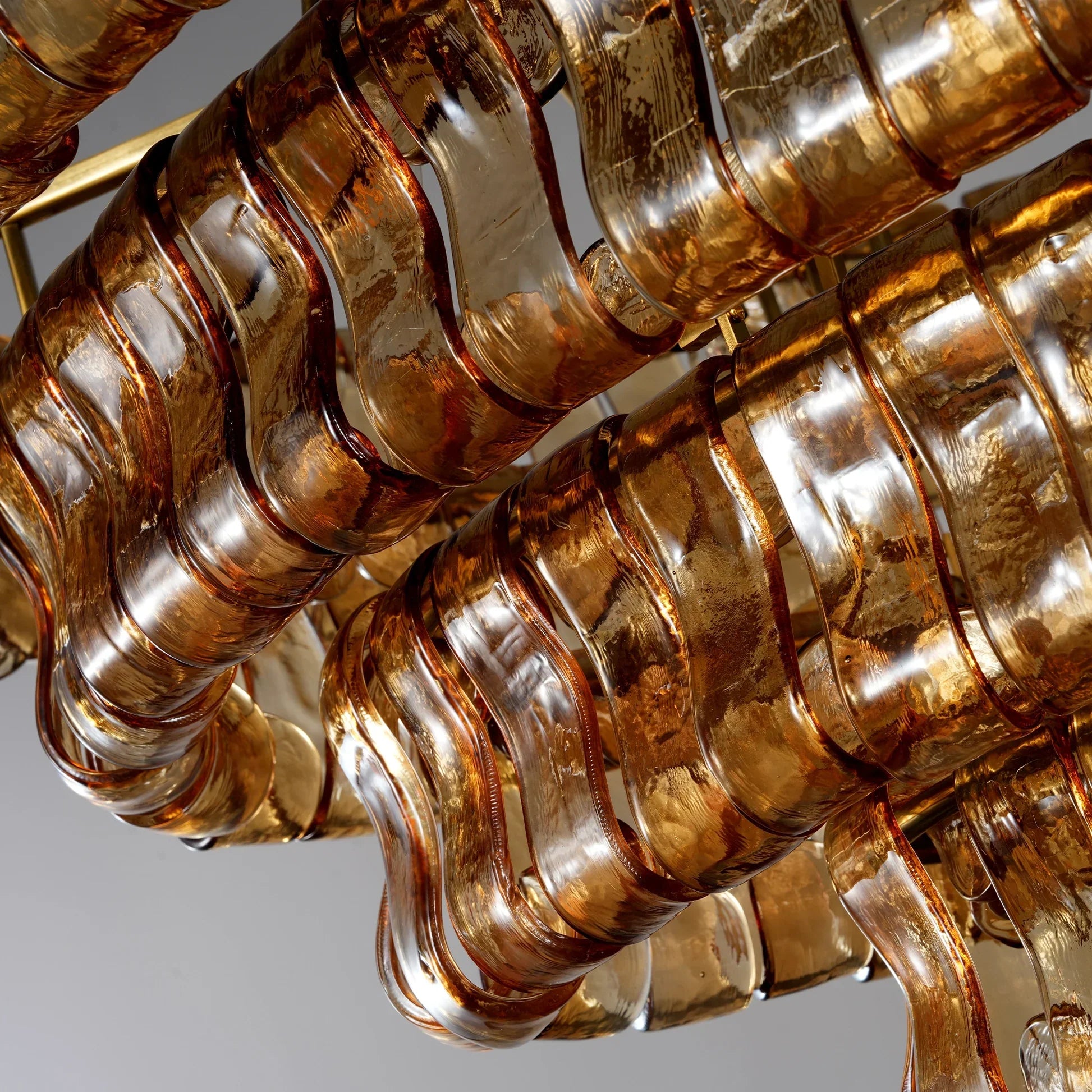 Art Ghiaccio Glass Oval Chandelier 54" 65"