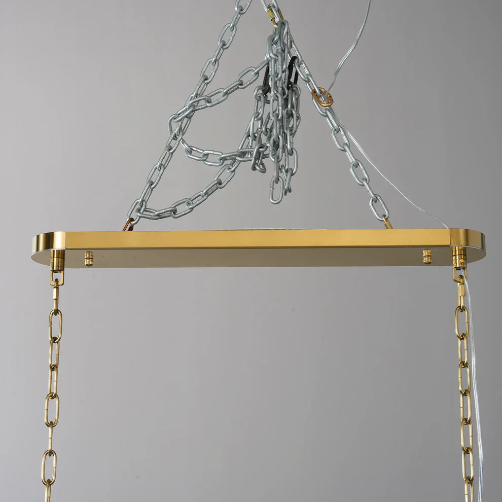 Art Ghiaccio Glass Oval Chandelier 54" 65"