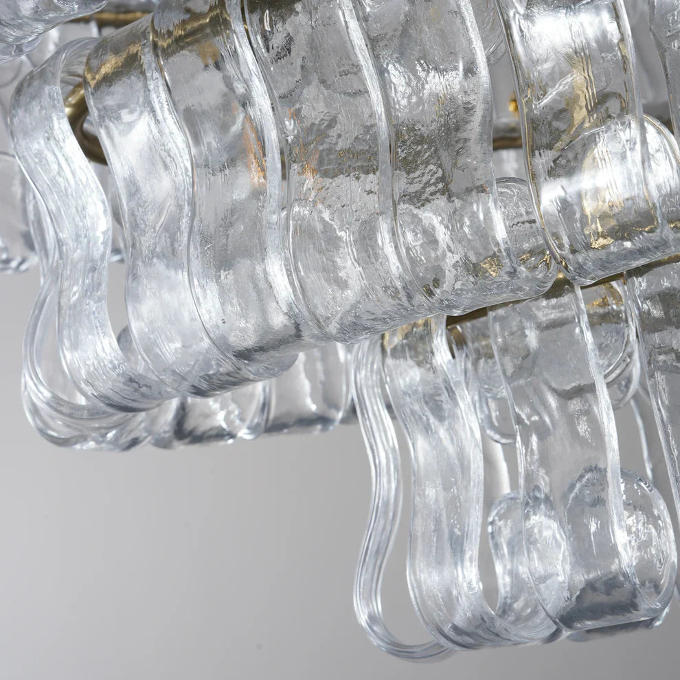 Art Ghiaccio Glass Oval Chandelier 54" 65"