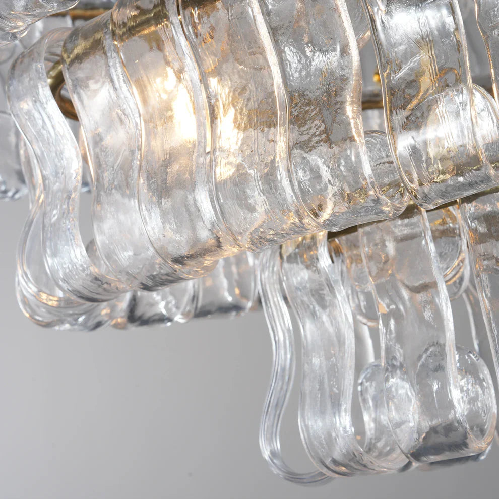 Art Ghiaccio Glass Oval Chandelier 54" 65"