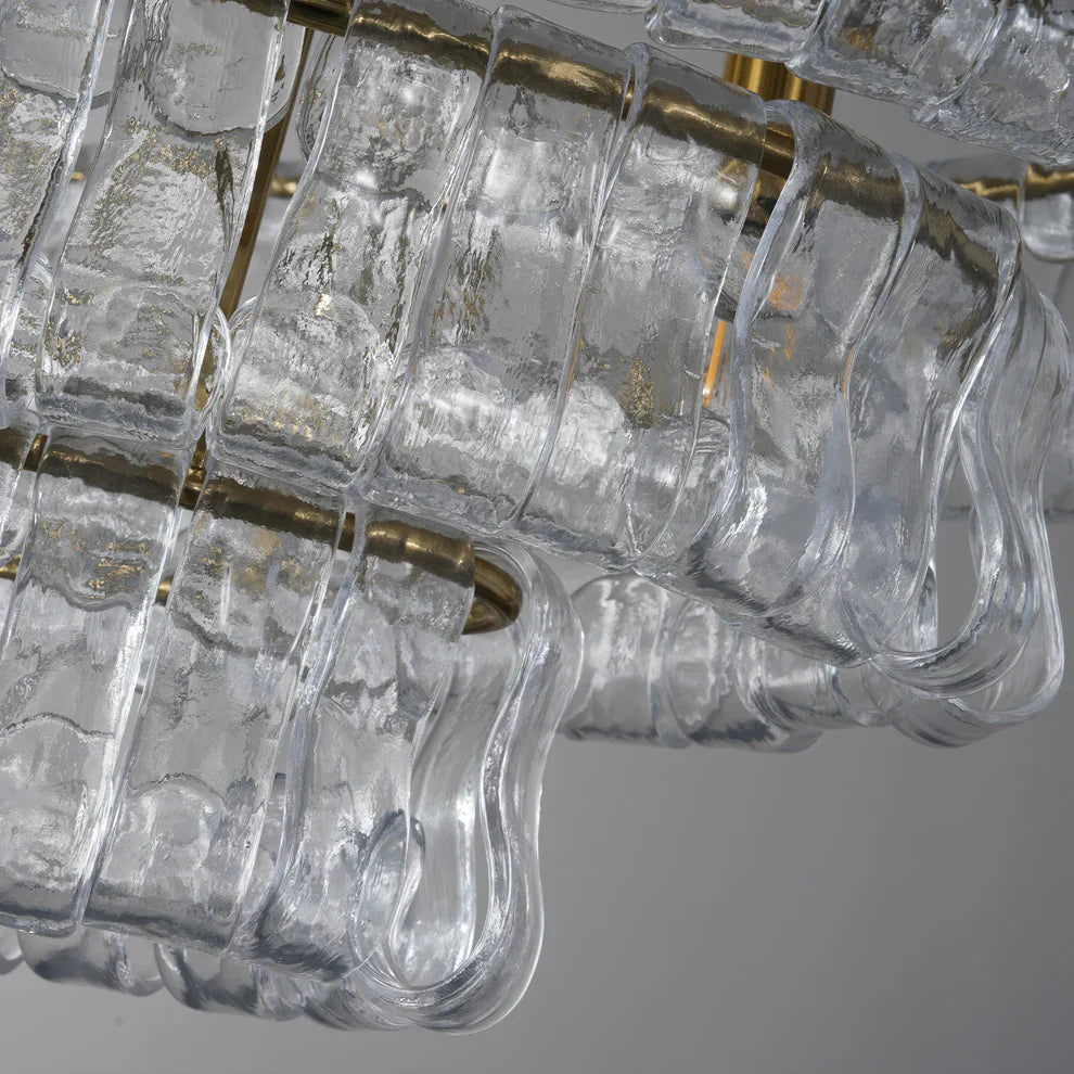 Art Ghiaccio Glass Oval Chandelier 54" 65"