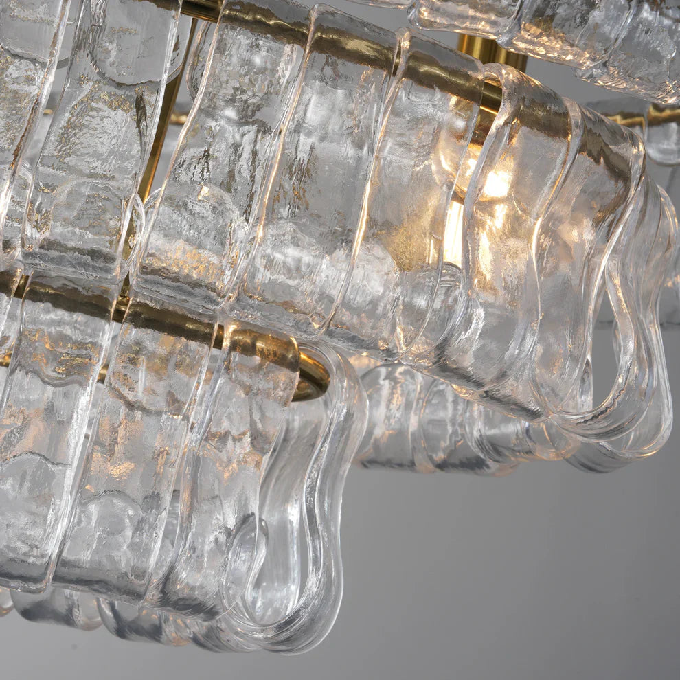 Art Ghiaccio Glass Oval Chandelier 54" 65"
