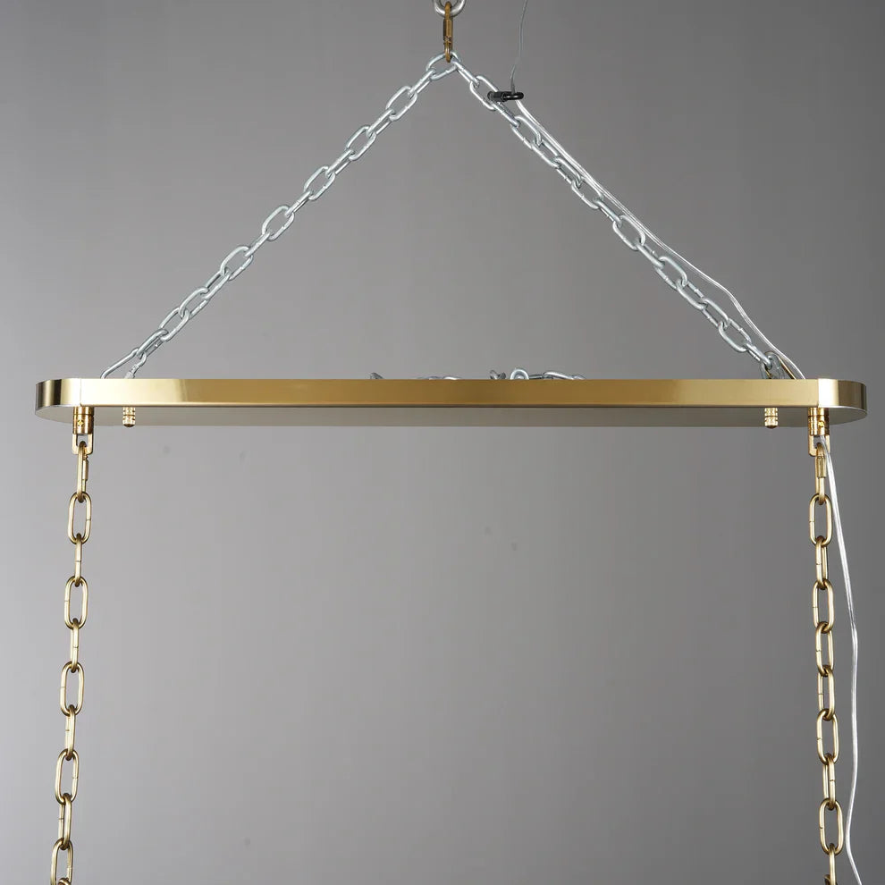 Art Ghiaccio Glass Oval Chandelier 54" 65"