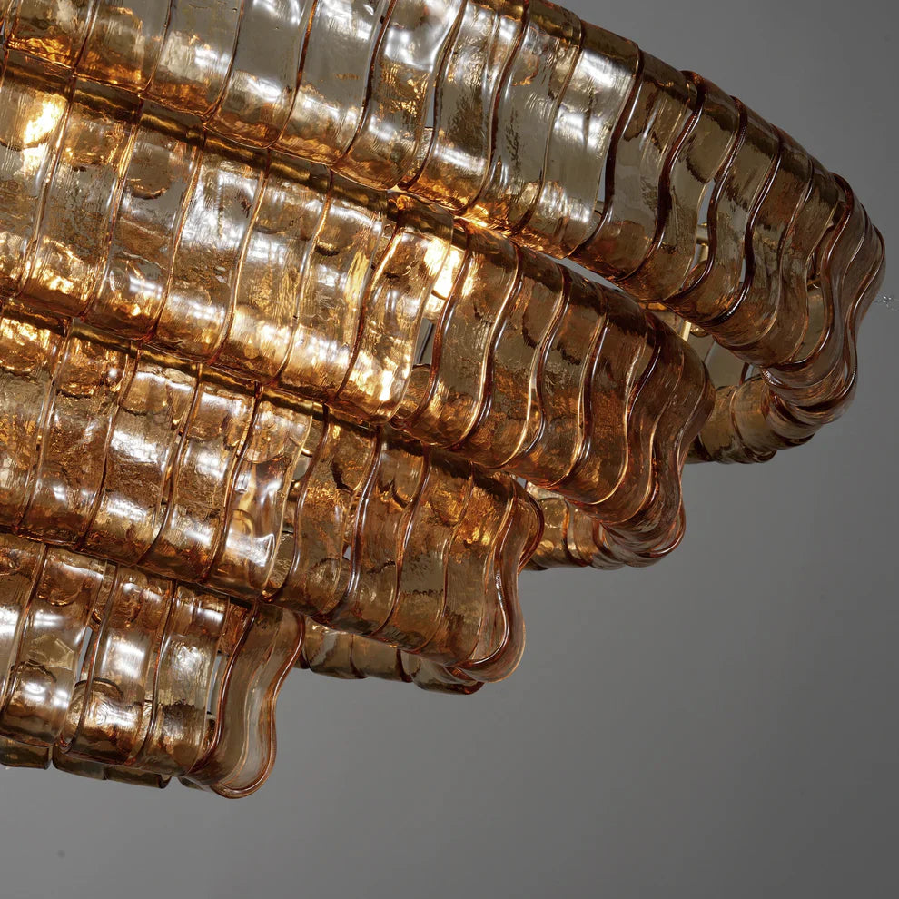 Art Ghiaccio Glass Oval Chandelier 54" 65"