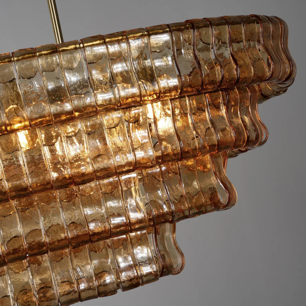 Art Ghiaccio Glass Oval Chandelier 54" 65"