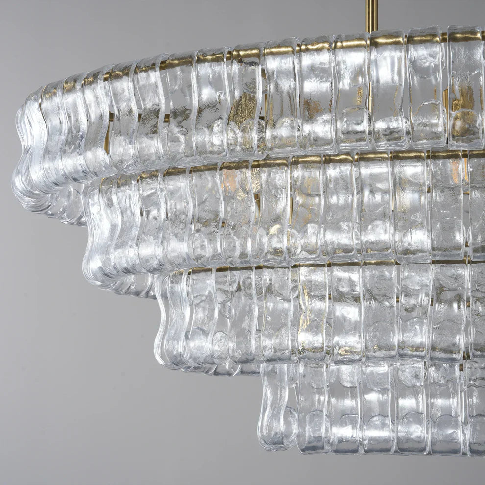 Art Ghiaccio Glass Oval Chandelier 54" 65"