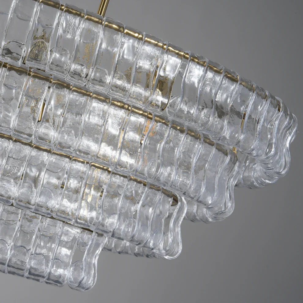 Art Ghiaccio Glass Oval Chandelier 54" 65"