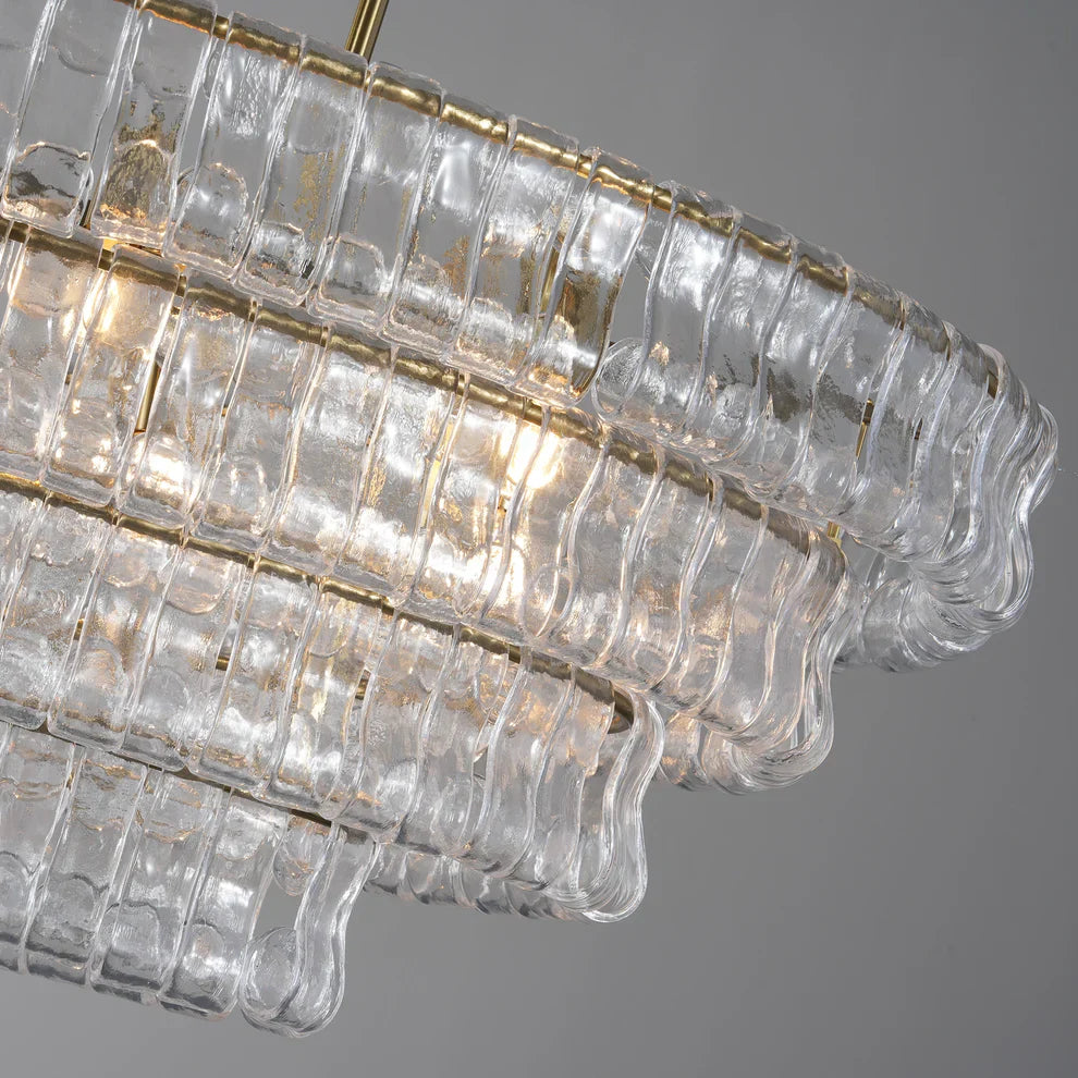 Art Ghiaccio Glass Oval Chandelier 54" 65"