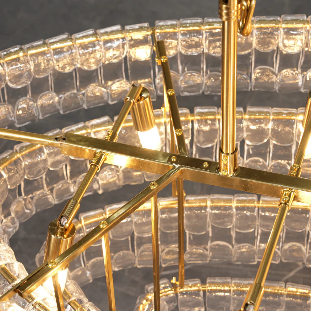 Art Ghiaccio Glass Oval Chandelier 54" 65"