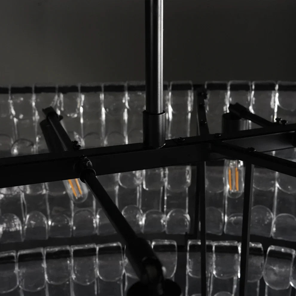 Art Ghiaccio Glass Oval Chandelier 54" 65"