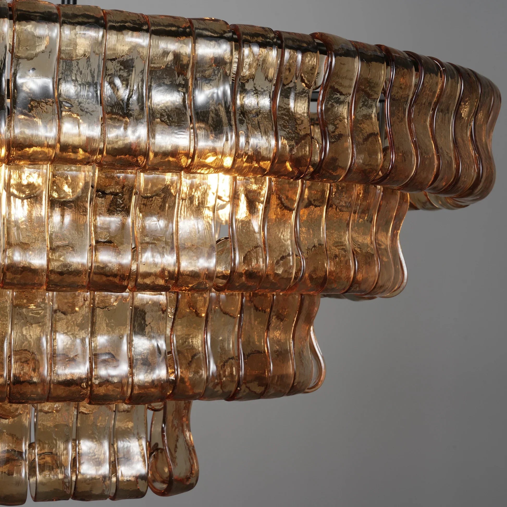 Art Ghiaccio Glass Oval Chandelier 54" 65"