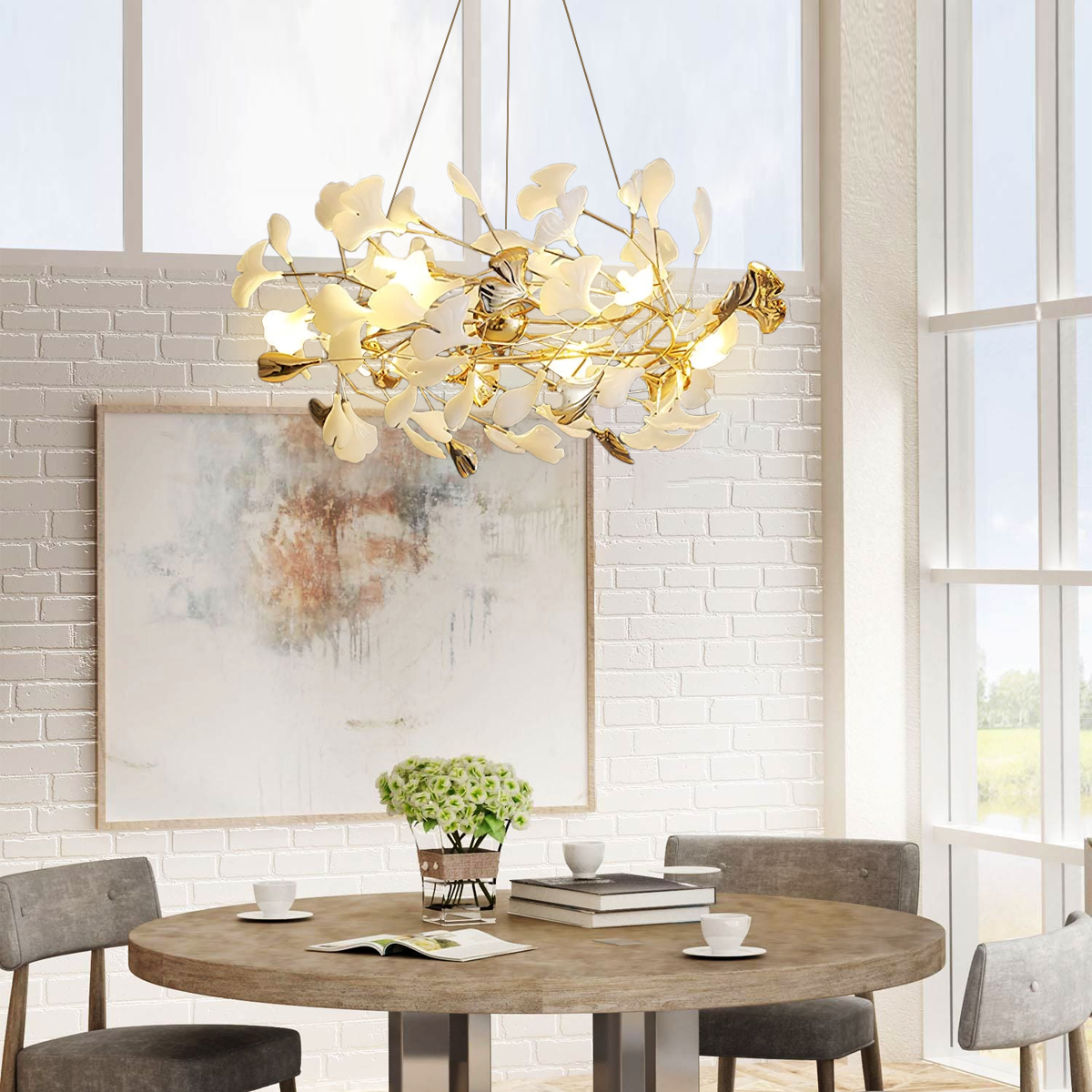 Gingko Chandelier Style H - Gingko, Gingko Chandelier-1-Luxehomezone