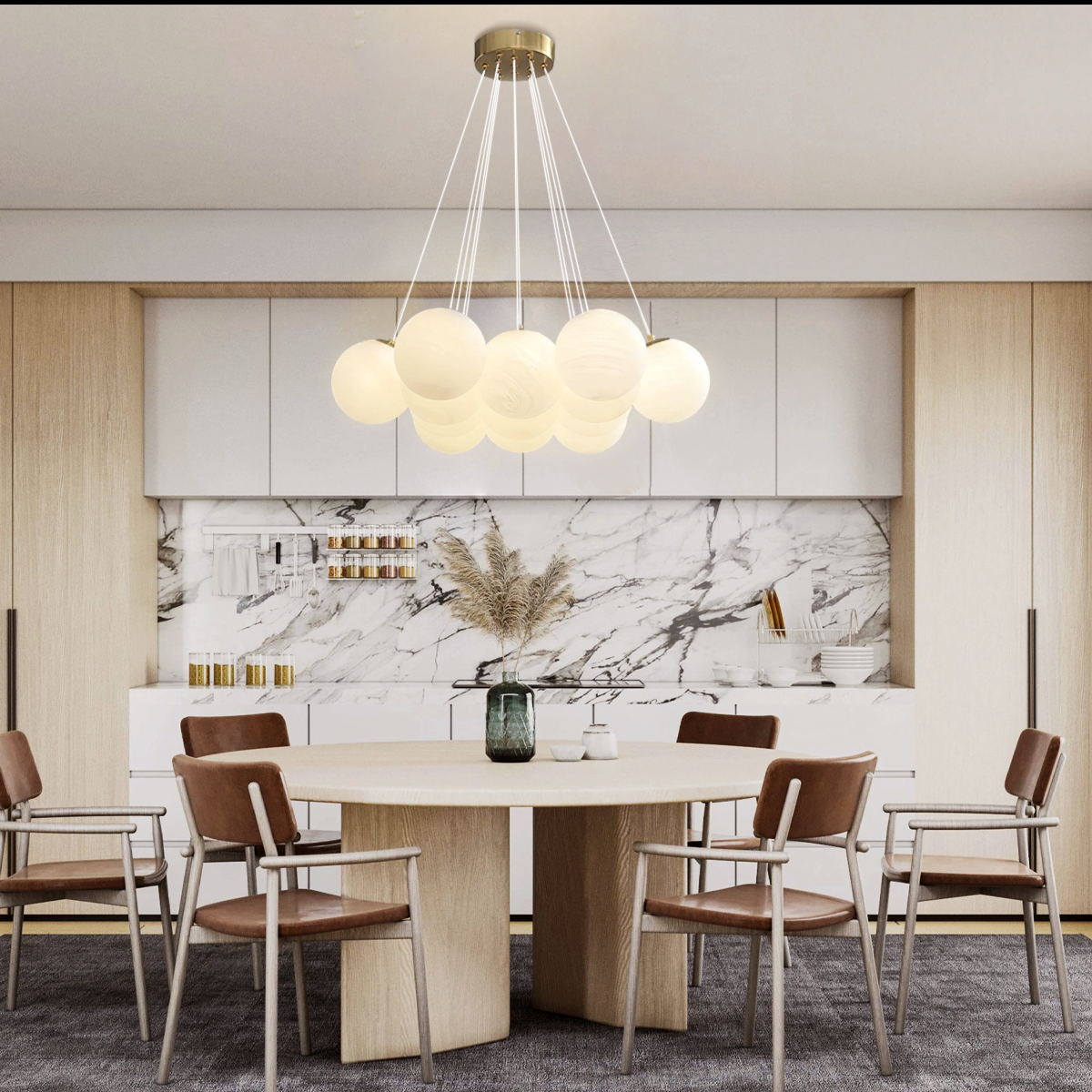 Glass Cluster Chandelier with 7/13/19 heads - Luxehomezone