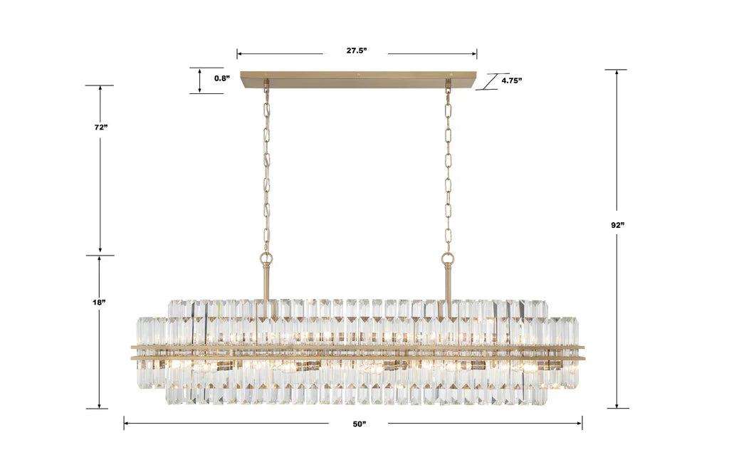 Hayes Rectangular Chandelier 50"